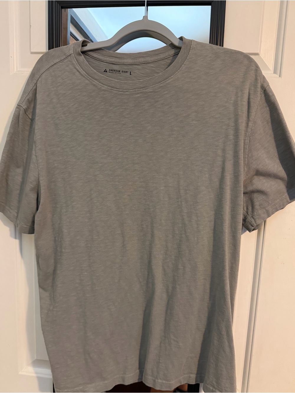 American Giant Premium Slub Crew T-Shirt Iron Gray Made in USA Men’s Large